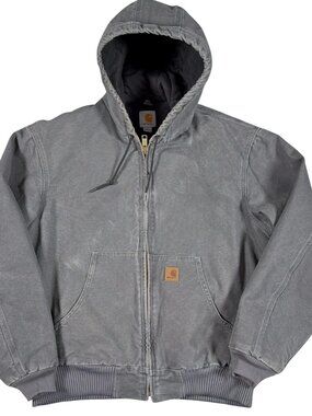 Carhartt J130 GVL Active Jacket Men's Large Gravel Gray Quilted Duck Canvas